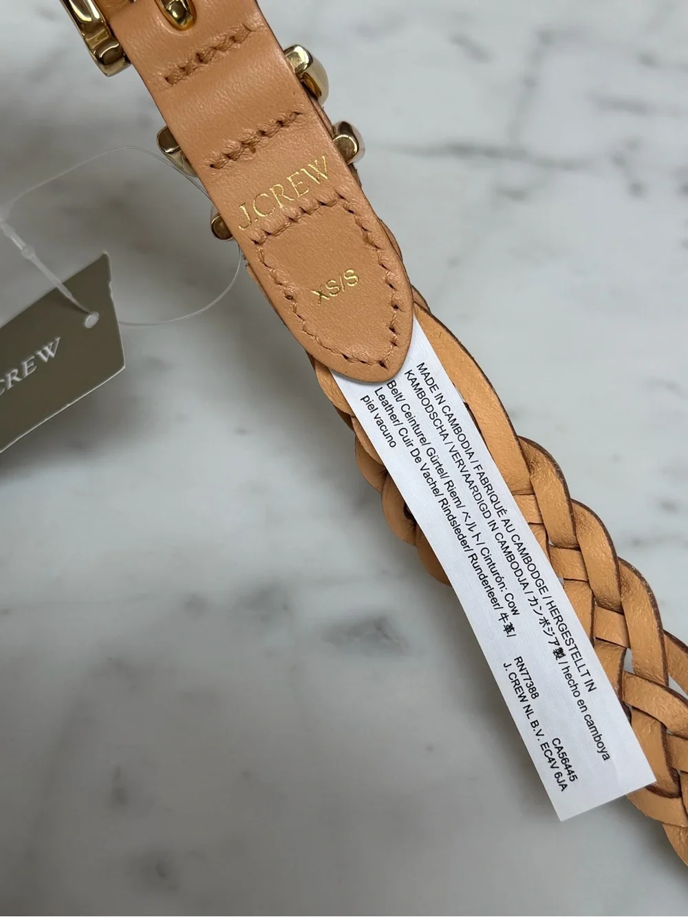 J.Crew Skinny Braided Belt in Italian Leather - NWT - Picture 5 of 7
